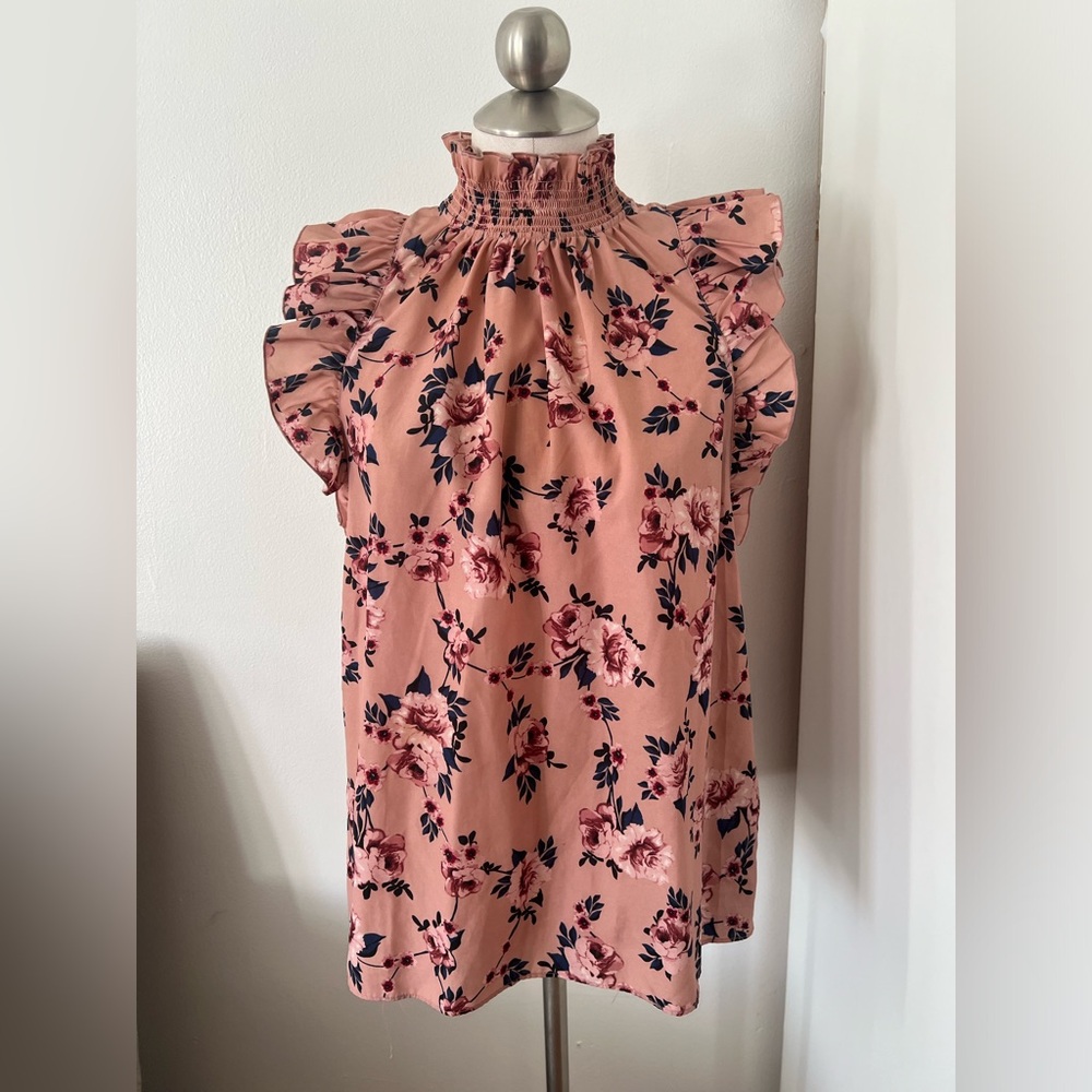 Kate Spade Blush Floral Sleeveless Blouse